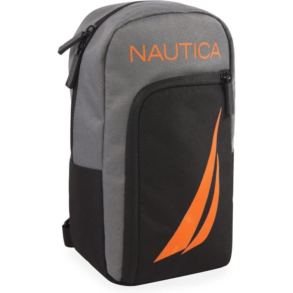 W0men's Blk/Grey/Orange Sling Adjustable shoulder bag  polyester material